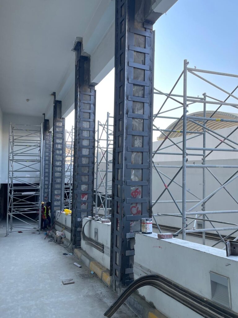 Epoxy primer applied for protection from corrosion.